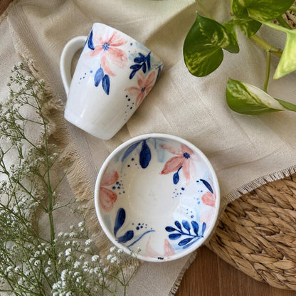 Hand-Painted Ceramic Mug & Bowl Set - Handmade Artisan Pottery
