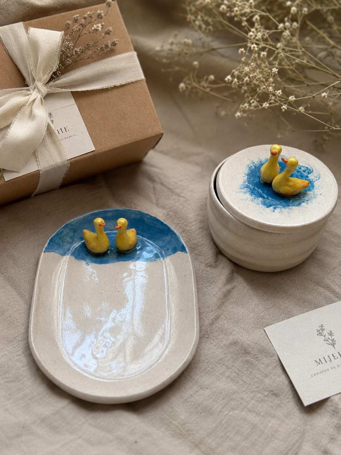 duck dish and treasure box set