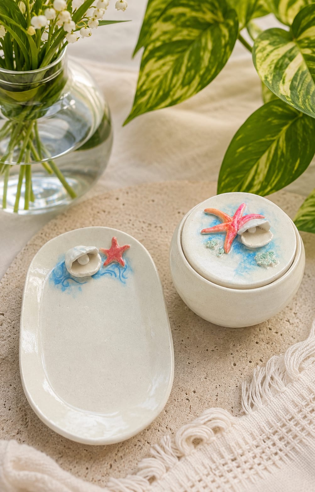 Shoreline Treasures - Keepsake Dish & Treasure Box Set.