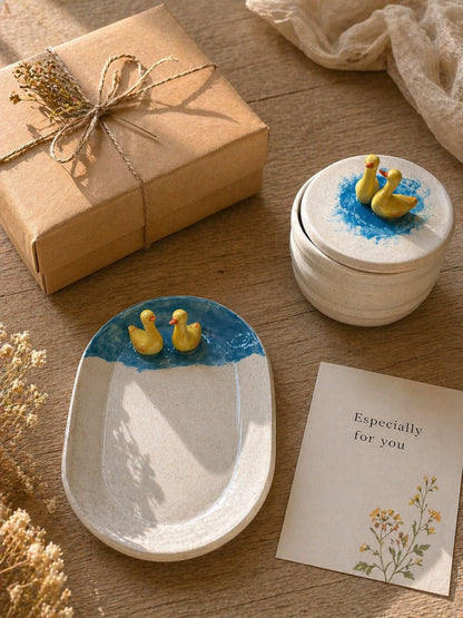 duck dish and treasure box set
