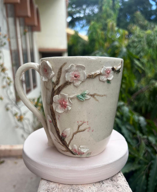 Handmade Cherry Blossom Mug & Cookie Plate Gift set.