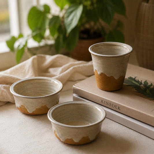 Milk Over Coffee Collection - Handmade Ceramic Filter Coffee Dabara Set.