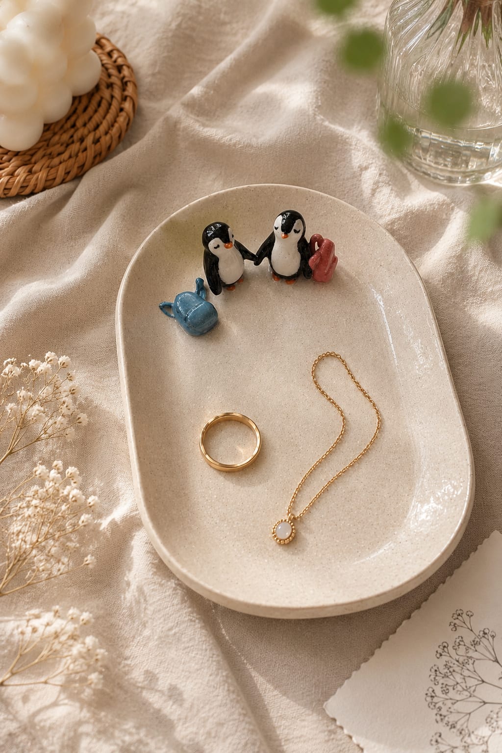 single penguin trinket dish