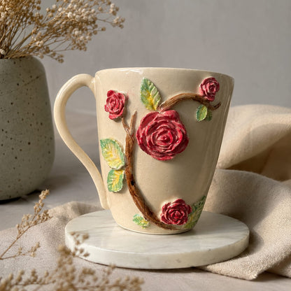 Handmade Rose Mug & Cookie Plate Gift Set.