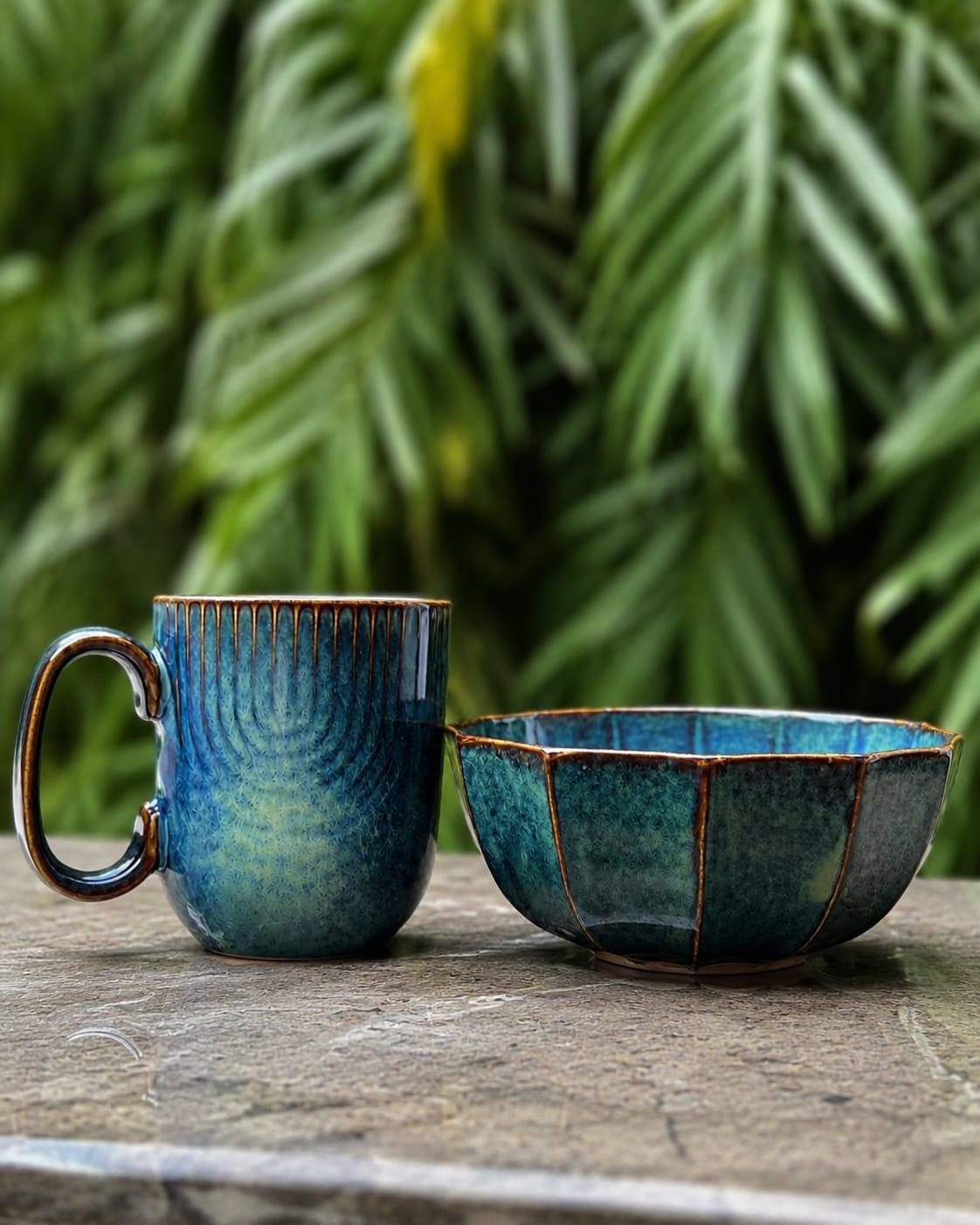 The Azure Harmony Mug & Bowl Set