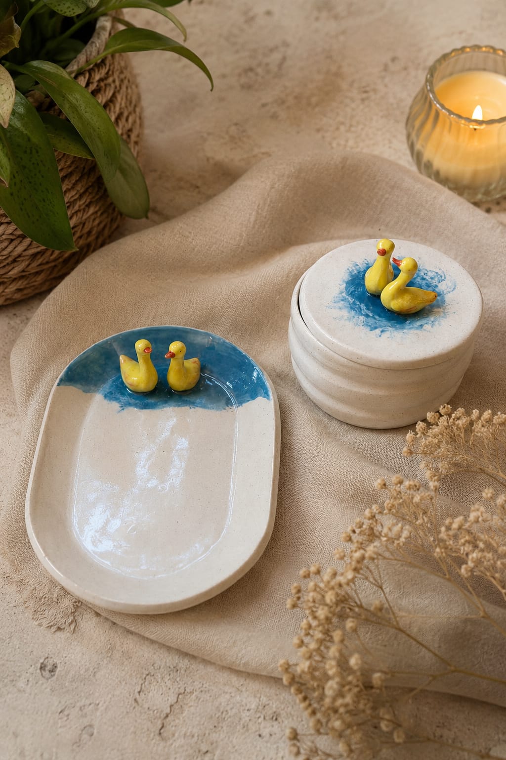 duck dish and treasure box set