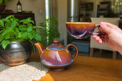 The Nesting Tea Set - Handcrafted Ceramic Teapot & Cup for One